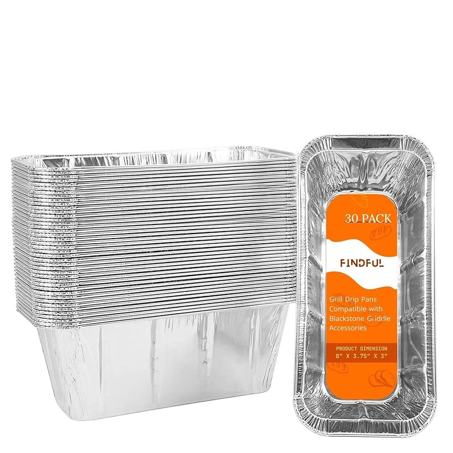 30-Pack Blackstone Griddle Accessories Drip Pan Liners, Aluminum Foil Pan Disposable for 17" 22" ... | Amazon (US)