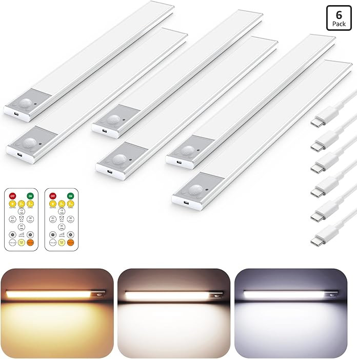 12" Ultra-Thin Under Cabinet Lighting Wireless, Aluminum Alloy Under Counter Lights for Kitchen, ... | Amazon (US)