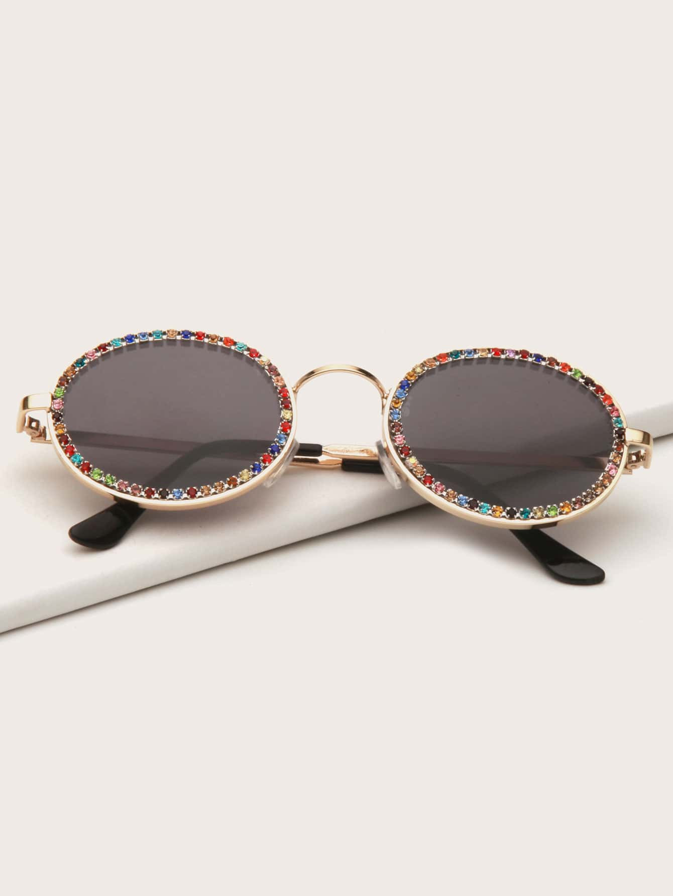 Rhinestone Metal Frame Sunglasses | SHEIN