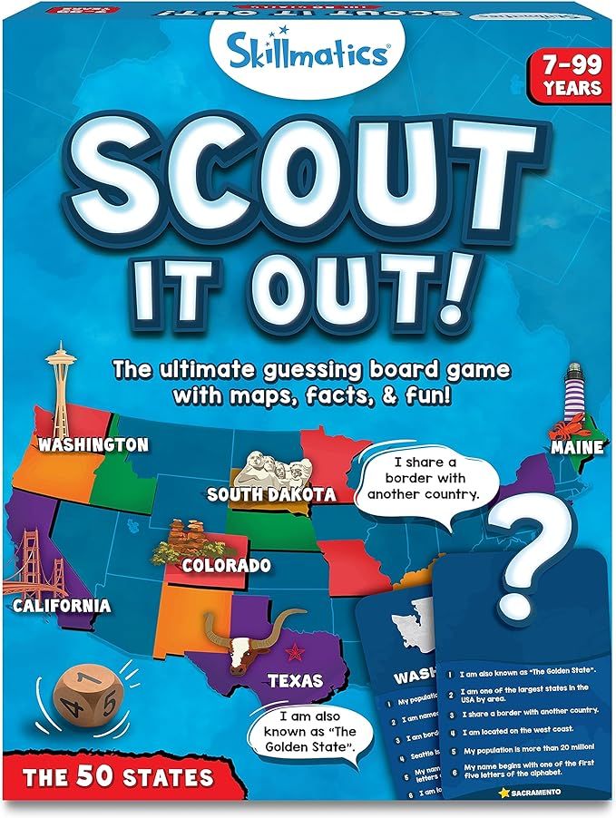 Skillmatics Board Game - Scout It Out The 50 States, Fun Guessing & Trivia Game for Families, 3-6... | Amazon (US)