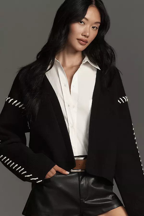 English Factory Whipstitch Cardigan Sweater | Anthropologie (US)