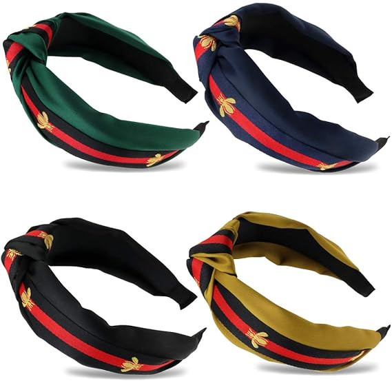 NODG 4 Pieces Knotted Turban Headbands for Women Wide Boho Diademas Para Mujer Womens Headbands W... | Amazon (US)