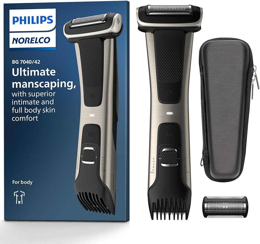 Philips Norelco Bodygroom Series 7000 Showerproof Body & Manscaping Trimmer & Shaver with case an... | Amazon (US)