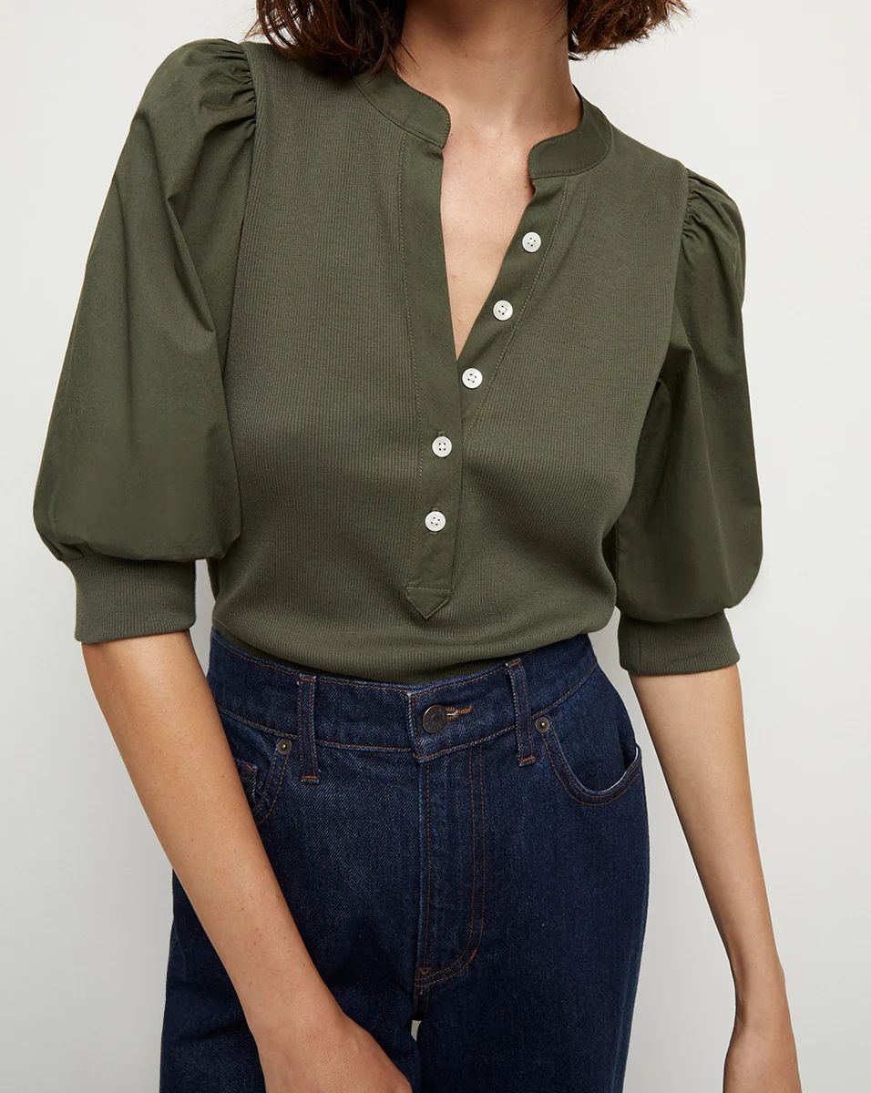 Coralee Puff-Sleeve Tee | Veronica Beard