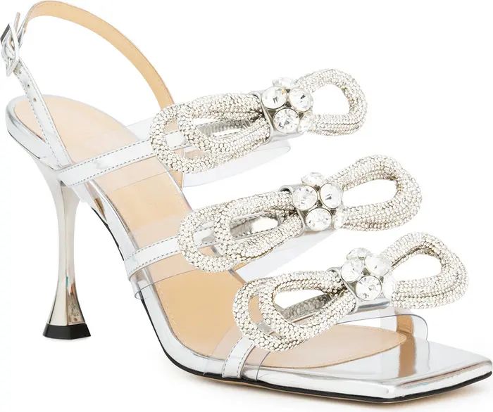 Mach & Mach Crystal Triple Bow Square Toe Slingback Sandal | Nordstrom | Nordstrom