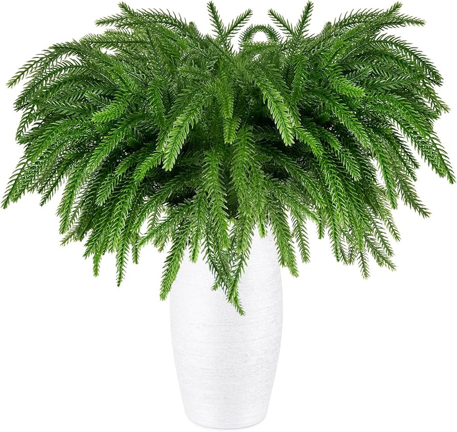 WAYNHUI Christmas Norfolk Pine Branches, Norfolk Pine Artificial Christmas Branches DIY Crafts Fa... | Amazon (US)