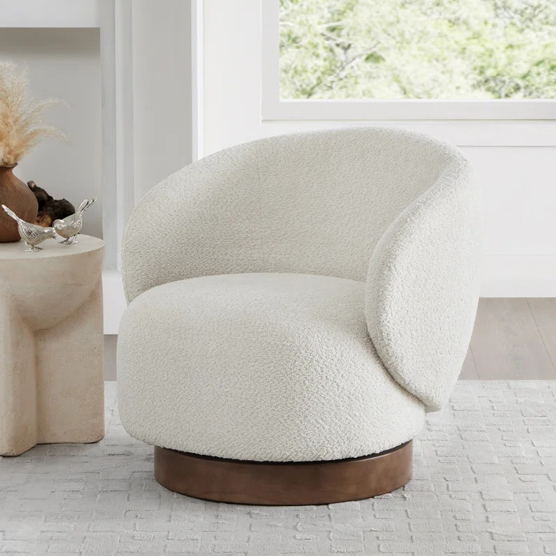 Wade Logan® Bernhardin Modern Swivel Barrel Chairs with Wood Base & Reviews | Wayfair | Wayfair North America