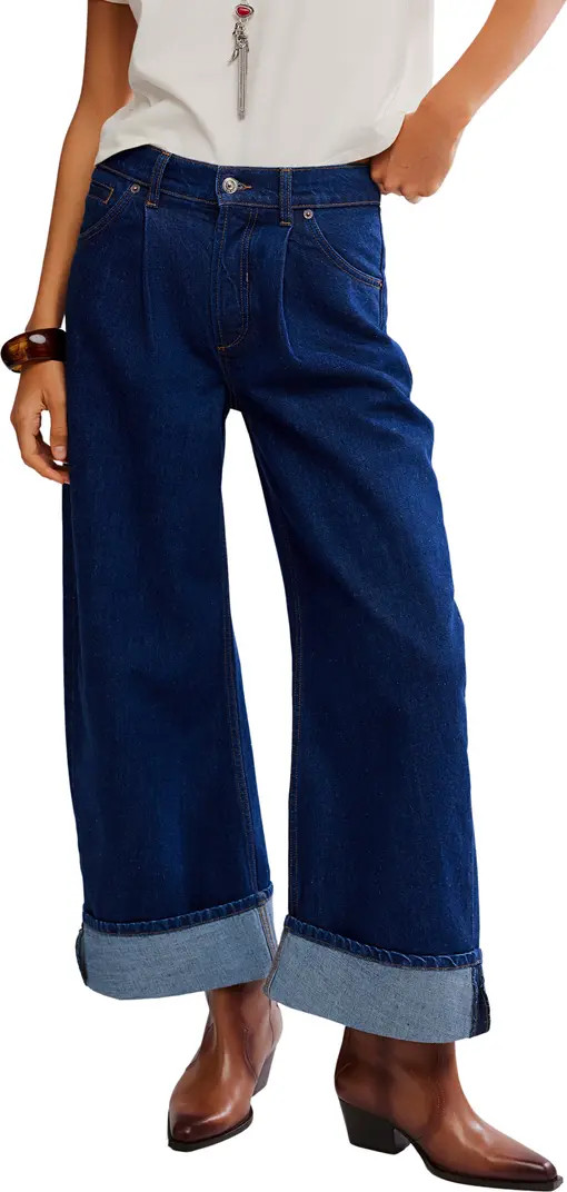 Alia Cuffed High Waist Wide Leg Jeans | Nordstrom