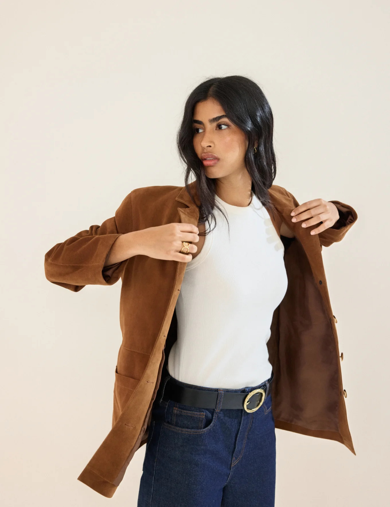 Brown Suede Blazer Jacket | Nobody's Child