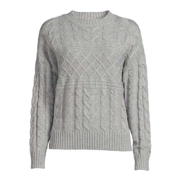 Time and Tru Women's Mixed Stitch Sweater - Walmart.com | Walmart (US)