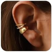 Dainty Small Ear Cuff for Women - Trendy 14K Gold Plated CZ Non Piercing Cartilage Earring Set Je... | Amazon (US)