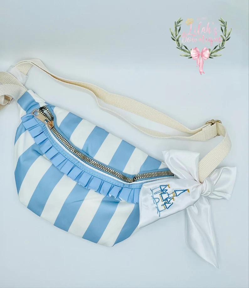 Nylon Ruffle Gingham, Stripe, Crossbody, Fanny Pack, Chest Bag With Minnie, Mickey, Daisy, Donald... | Etsy (US)