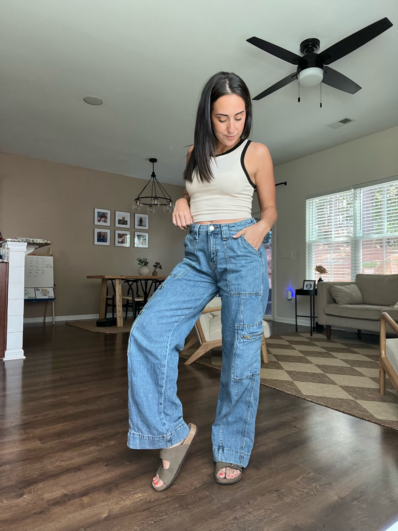 Target denim cargo baggy jeans 
