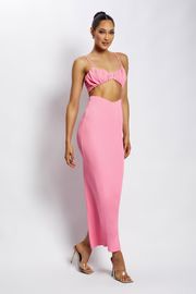 Roxie V Waistband Maxi Skirt - Pink | MESHKI US