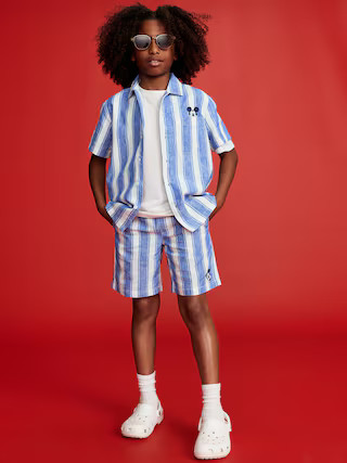 Old Navy x Disney© Mickey Mouse Knee Length Linen-Blend Shorts for Boys | Old Navy (US)