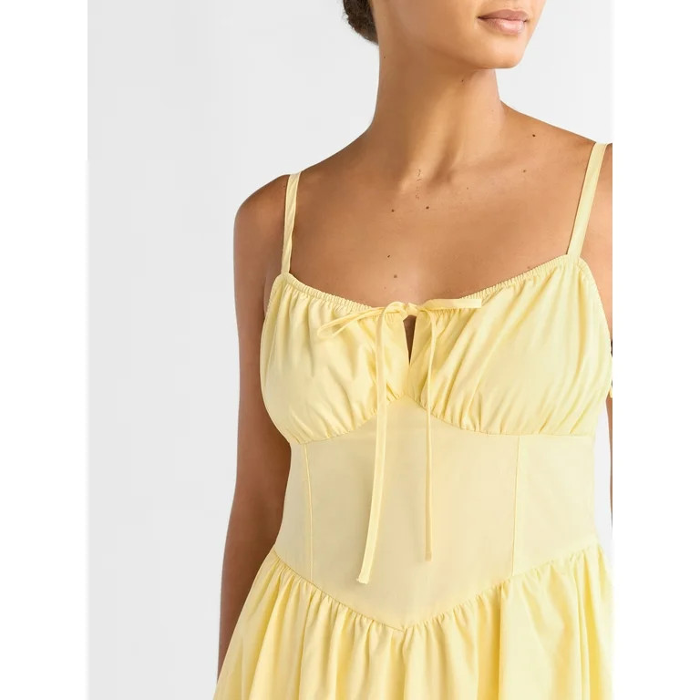 Free Assembly Women's Cotton Milkmaid Corset Maxi Dress, Sizes XS-XXXL | Walmart (US)