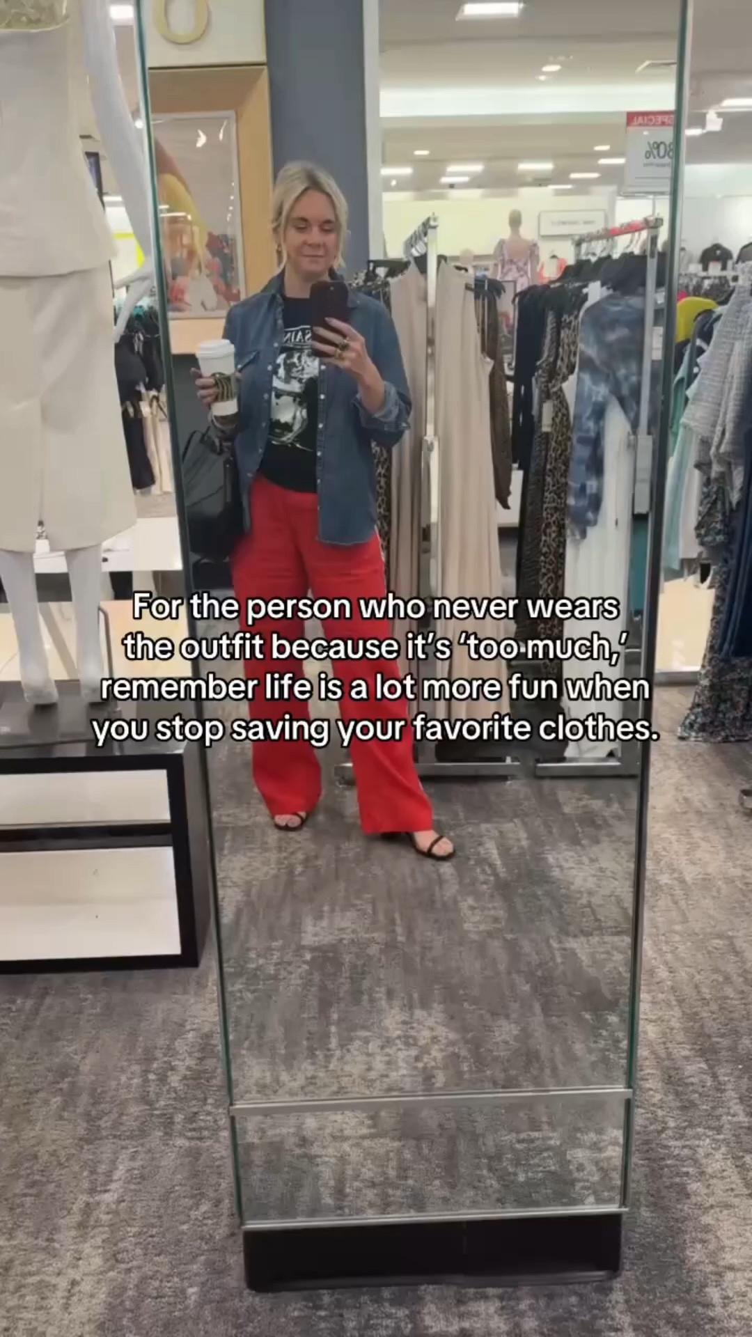 Wear the dress. 
Wear the bright color. 
Wear the statement earrings. 

Your favorite outfit deserves more than one vacation photo and the back of your closet. 

The best outfits are the ones that get worn. 

This is your reminder to stop waiting for an occasion. 

#summerstyle #outfitinspo #personalstyle #fashiontips #confidenceboost