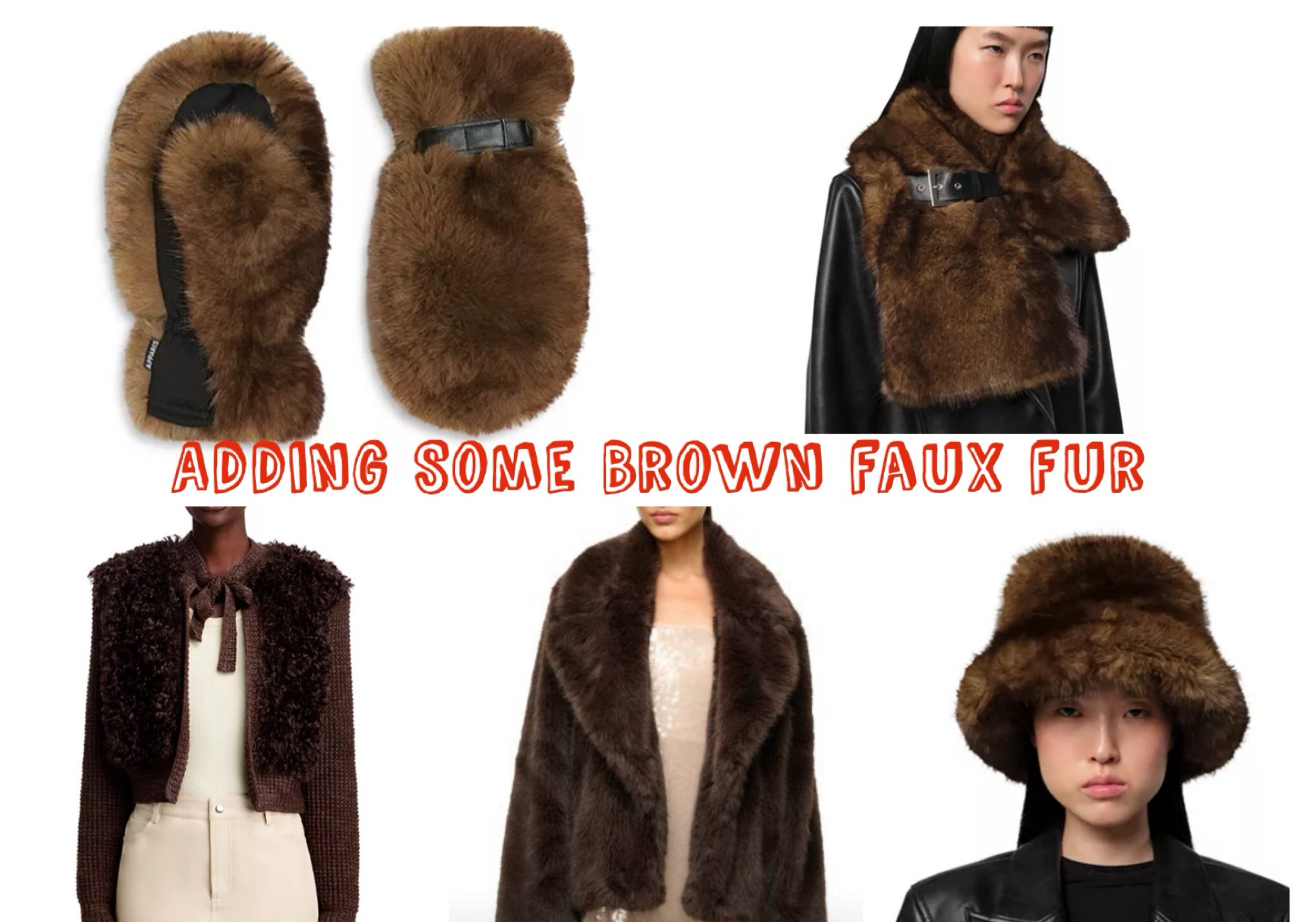 Loving this rich brown faux fur 