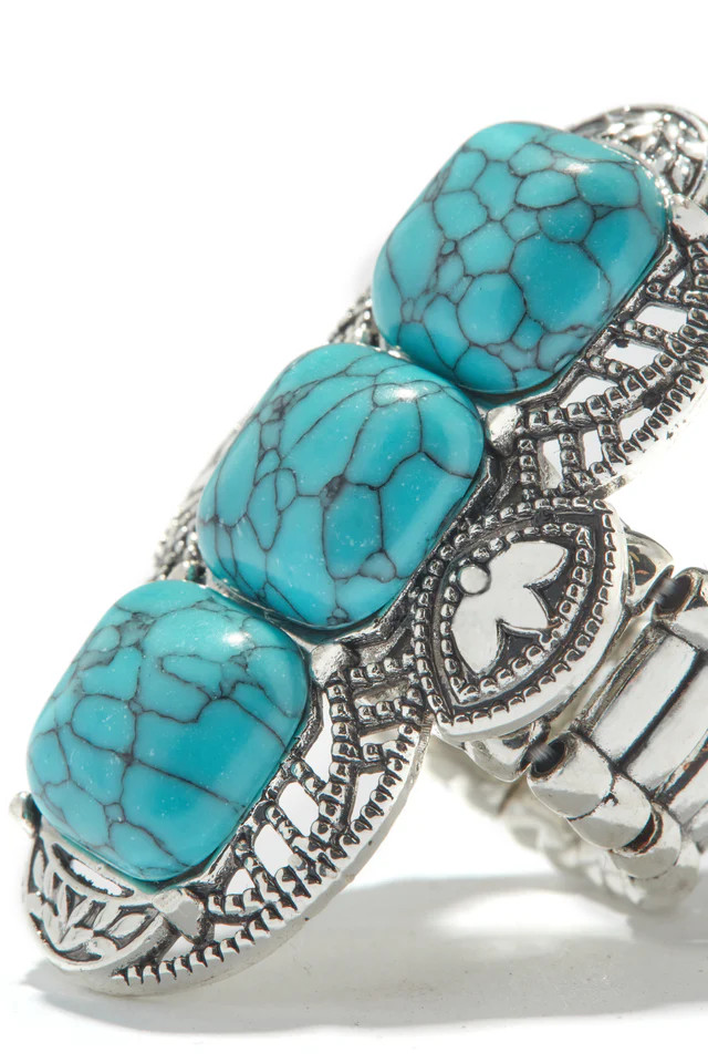 Miss Lola | Briony Turquoise Statement Ring | MISS LOLA
