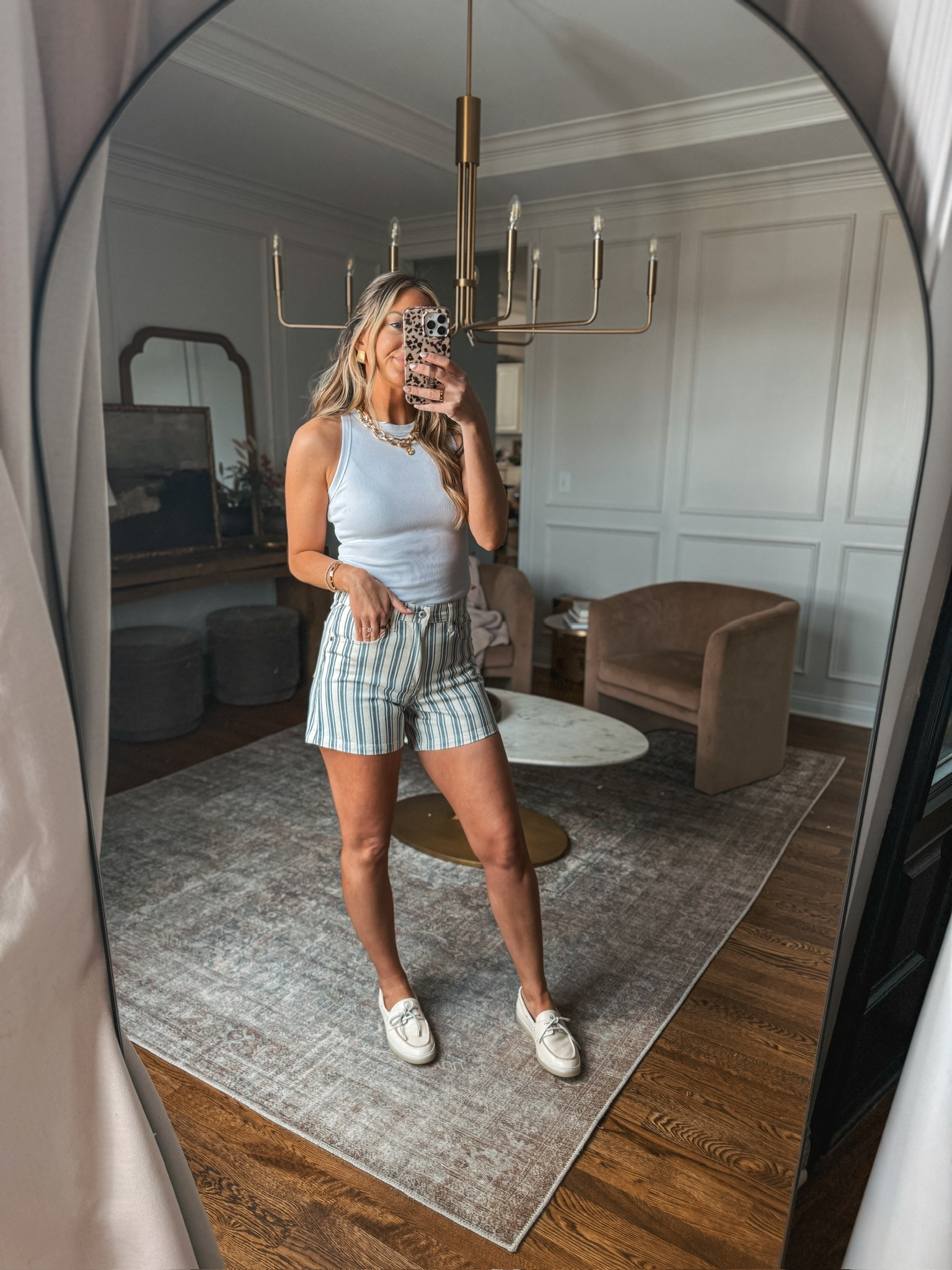 These blue stripe high rise dad shorts are so cute!!  

 #LTKgrwm #LTKootd #LTKmomlife