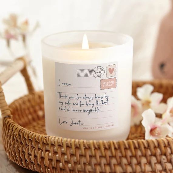 Maid of Honour Gift Thank You Letter Candle | Etsy | Etsy (US)