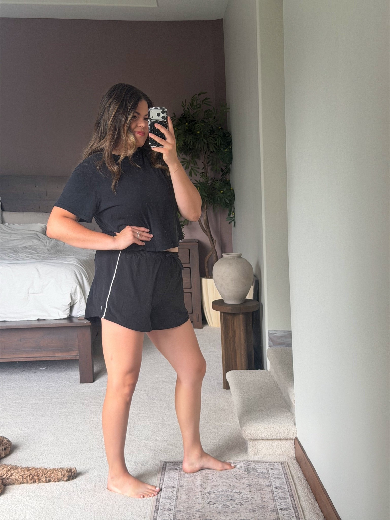Headed out for my morning walk, if you like running shorts with short length lining, I love these! They keep my thighs from rubbing together!￼

@lululemon wearing 14 (large)