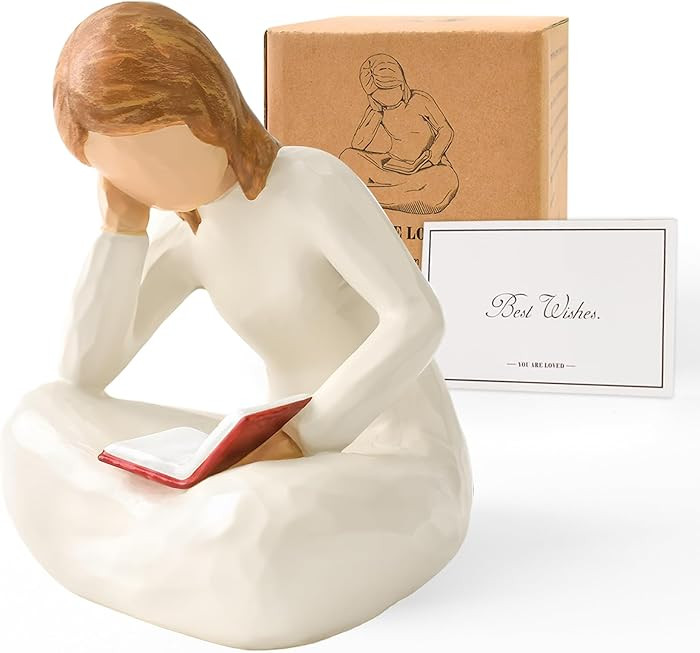 Cuayaes Reading Thinker Statue Book Lover Gifts for Women Readers, Graduates, Students, Teachers,... | Amazon (US)
