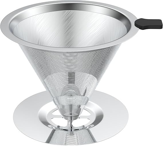 Pour Over Coffee Dripper, Stainless Steel Reusable Coffee Filter, Paperless Coffee Maker Cone Cof... | Amazon (US)