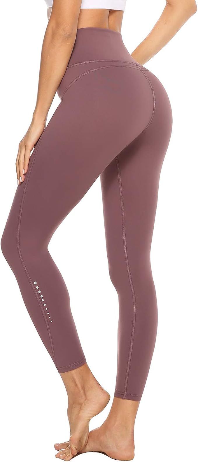 JOYSPELS High Waist Yoga Pants with 2 Pockets - Fashion Safety Night Reflector Workout Leggings f... | Amazon (US)