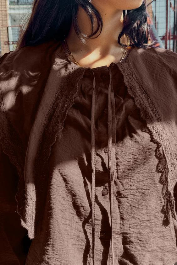 FLOWY SHIRT WITH PETER PAN COLLAR | Zara US