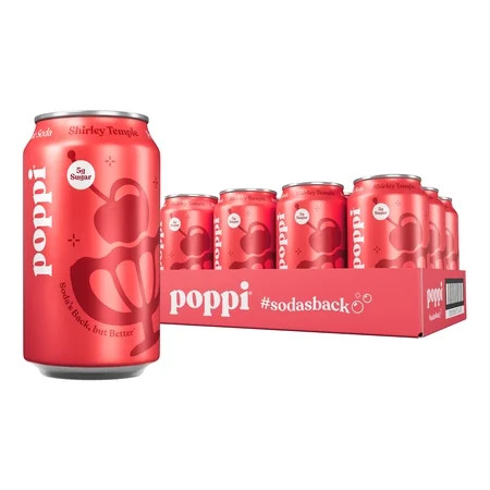 (12 pack) Poppi Shirley Temple Prebiotic Soda, 12 oz, 12 pack cans | Walmart (US)