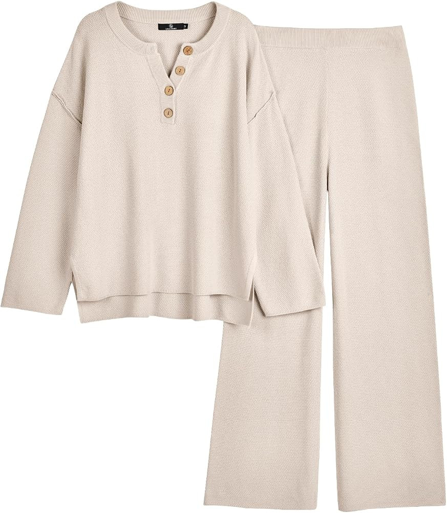 LILLUSORY Women's 2 Piece Oversized Slouchy Matching Lounge Sets | Amazon (US)