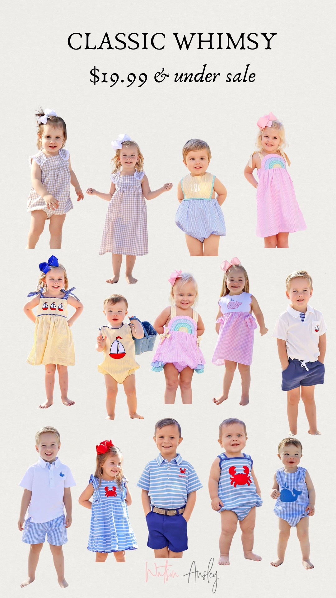 Shop Classic whimsy $19.99 & under sale while it lasts!

Click the images to shop!

Kid | toddler | summer | smocked | crab | rainbow | bubble | sailboat | monogram | initials | shorts | dress | two piece sets | vacation | beach


#LTKSaleAlert #LTKKids #LTKBaby