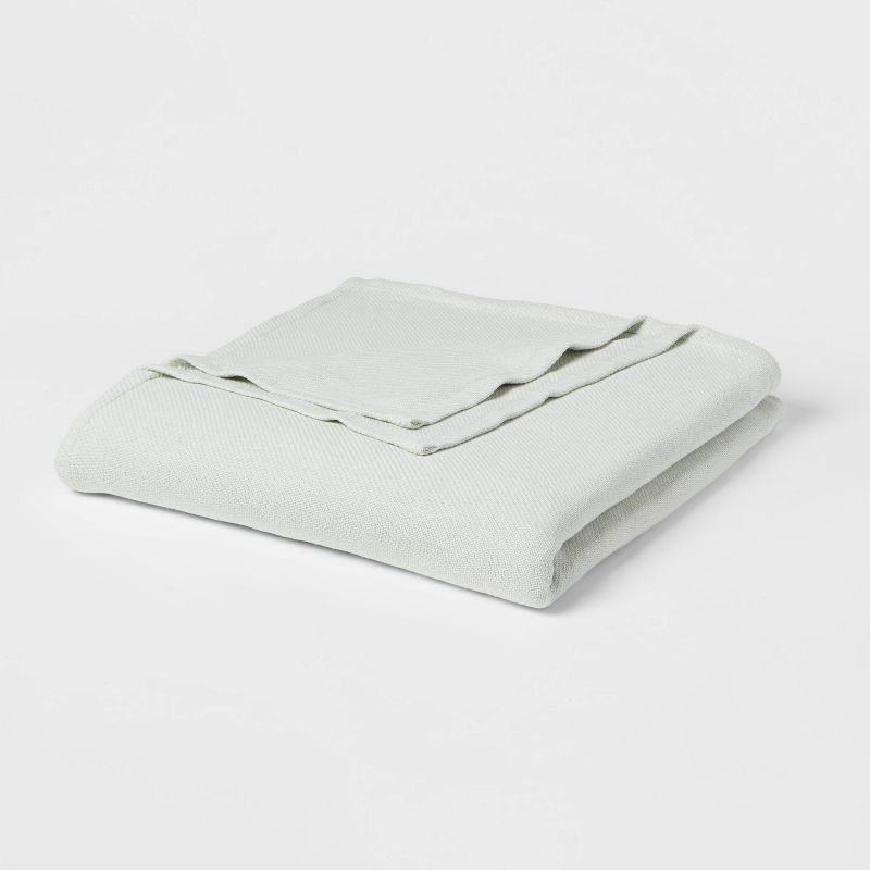 King 100% Cotton Twill Bed Blanket Sage Green - Threshold&#8482; | Target