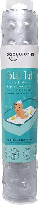 Baby Works Total Tub Bath Mat \u2013 Extra-Long 100cm x 40cm (39.4" x 15.7"), Non-Slip with 200 S... | Amazon (CA)