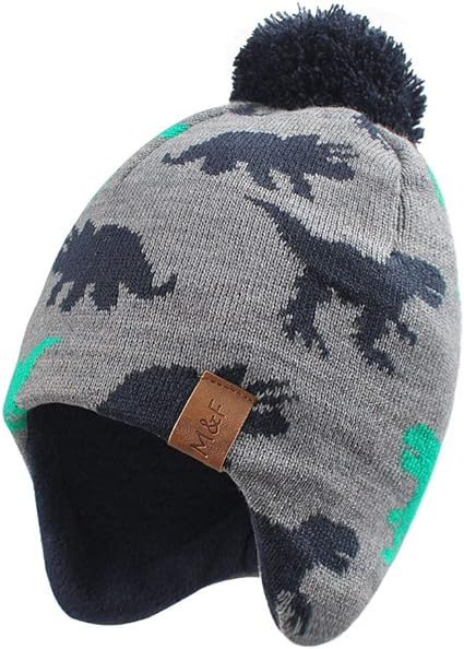 Knitted Baby Hat Scarf Set Winter Warm Boys Girls Beanie Fleece Lining Toddler Kids Hat with Pomp... | Amazon (US)