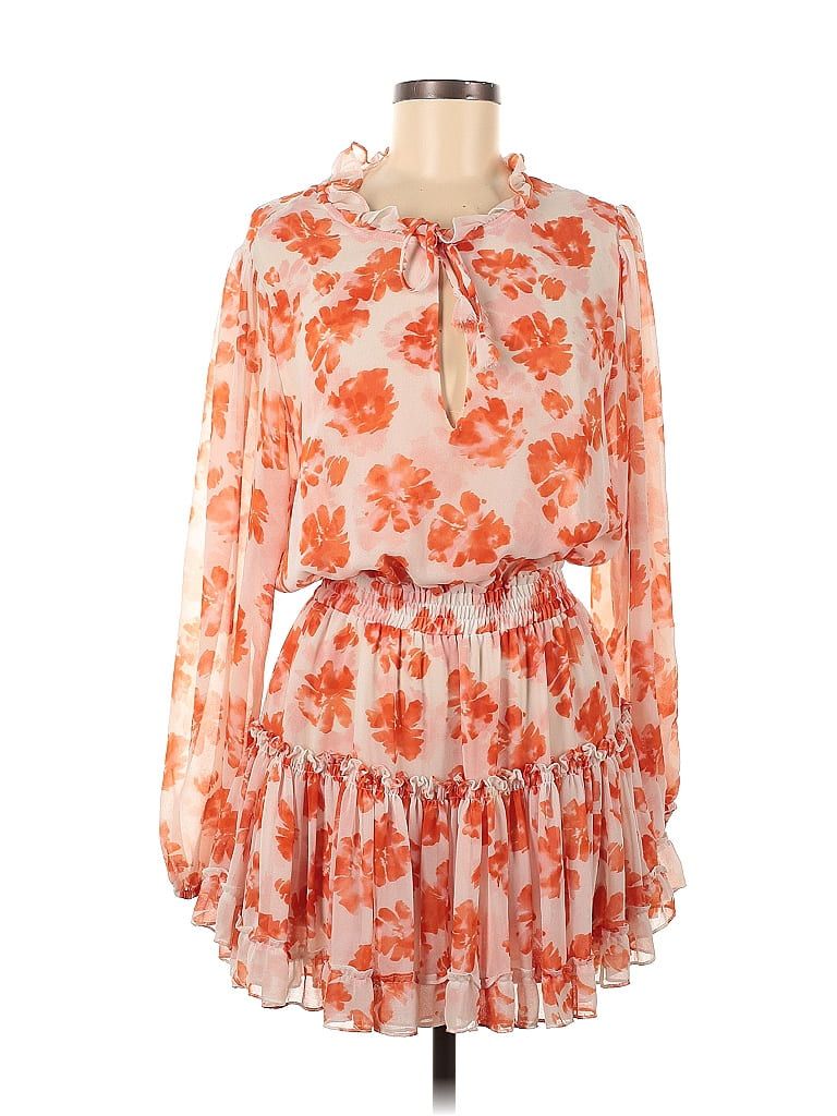 MISA Los Angeles 100% Polyester Floral Orange Casual Dress Size M - 65% off | thredUP