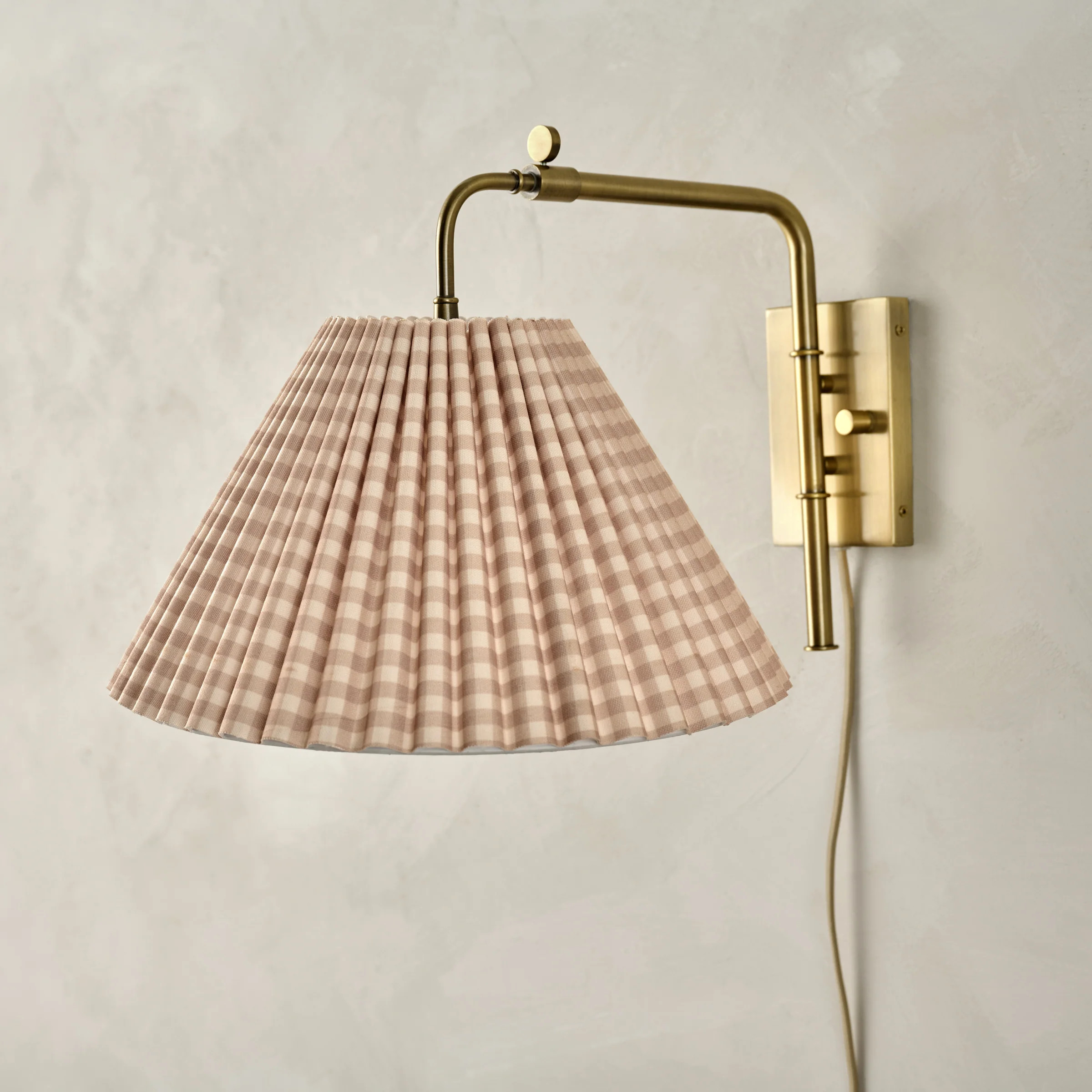Gingham Swivel Plug-In Sconce | Magnolia