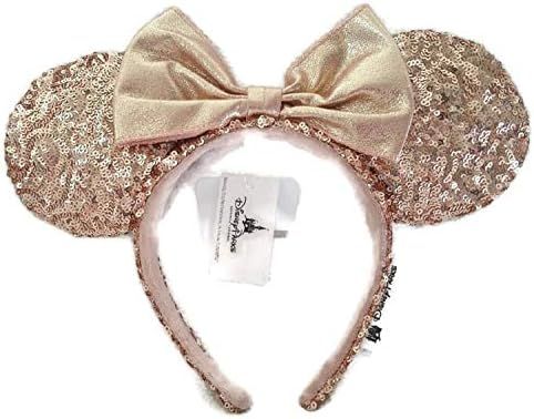 Disney Parks Minnie Mouse Rose Gold Sequined Ear Headband | Amazon (US)