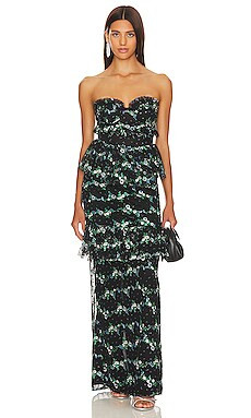 MAJORELLE Katarina Gown in Black Dot from Revolve.com | Revolve Clothing (Global)