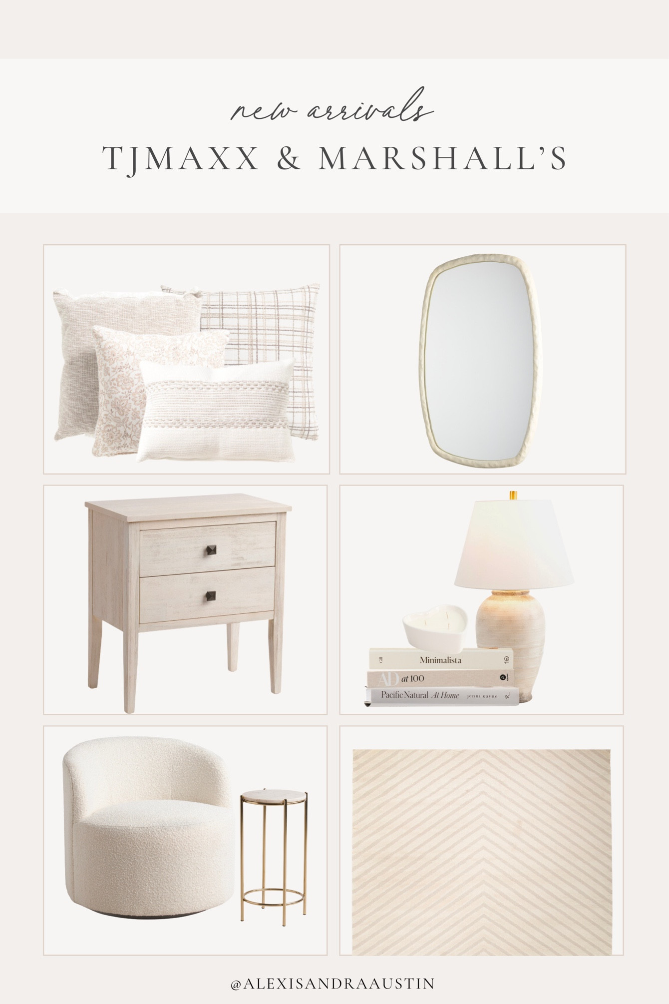 New arrivals from Marshall’s and TJ Maxx! Loving the light and bright look of these pieces for spring 

Home finds, new arrivals, affordable finds, spring refresh, throw pillow, textured lamp, trending mirror finds, decor books, boucle chair, marble side table, nightstand finds, area rug, heart candle, Marshall’s, TJ Maxx, spring refresh, aesthetic home, light and bright, shop the look!

#LTKSeasonal #LTKstyletip #LTKhome