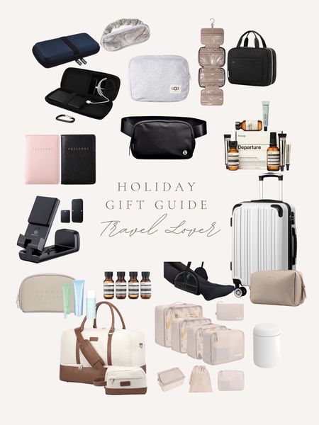 travel gift guides / gift ideas / holiday season / holiday favorites / holiday style / suite cases / passport covers / travel makeup bags / phone stands / sleep mask / foot rest / humidifier/ organization divider/ aesop products

#LTKGiftGuide #LTKtravel #LTKHoliday