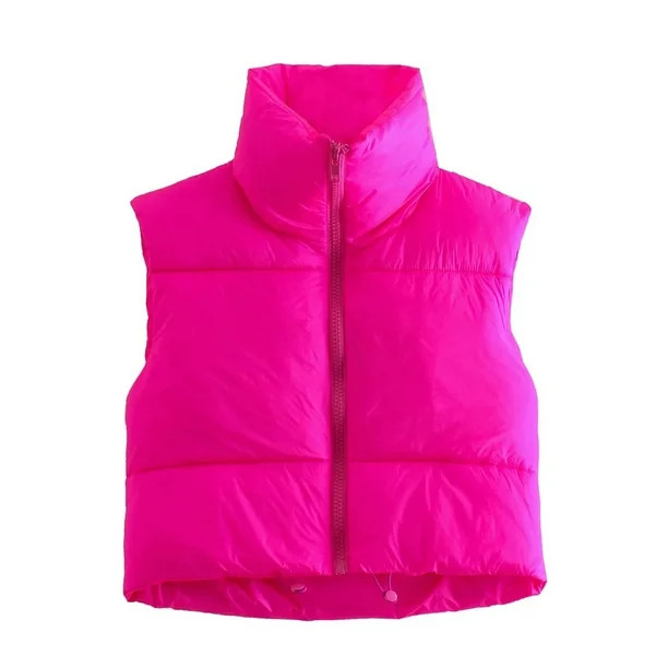 AMILIEe Women Winter Short Vest Lightweight Sleeveless Warm Outerwear Retro Puffer Vest Padded Co... | Walmart (US)
