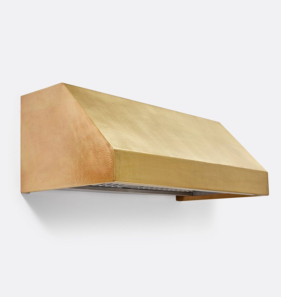 Rivera 48" Brass Under Cabinet Range Hood with 1080 CFM Insert
 | Rejuvenation | Rejuvenation