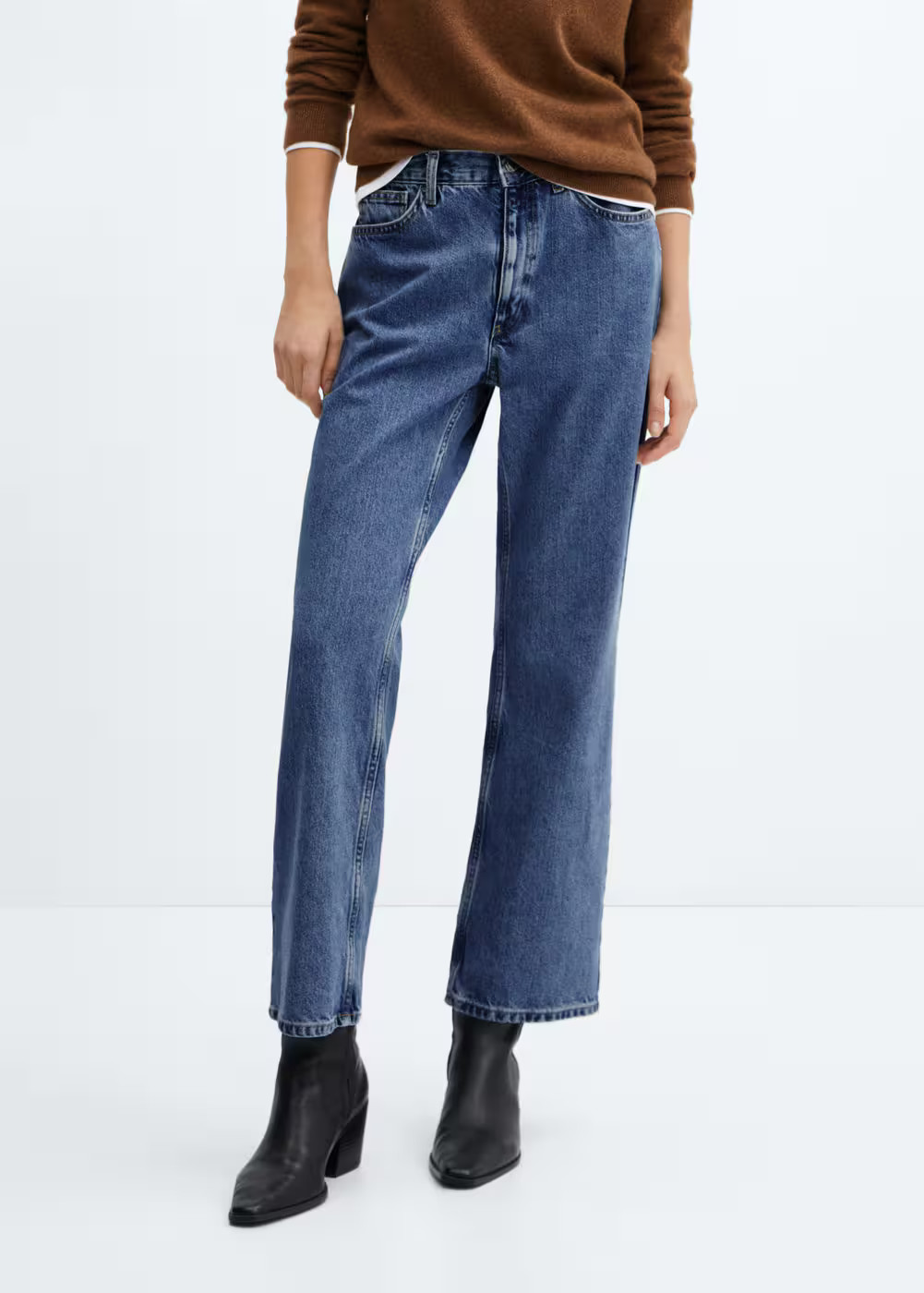 Mid-rise straight jeans | MANGO (US)