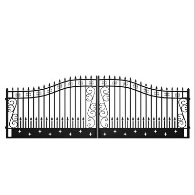 20 ft. W Steel Dual Swing Driveway Gate - STAR Style | Wayfair North America