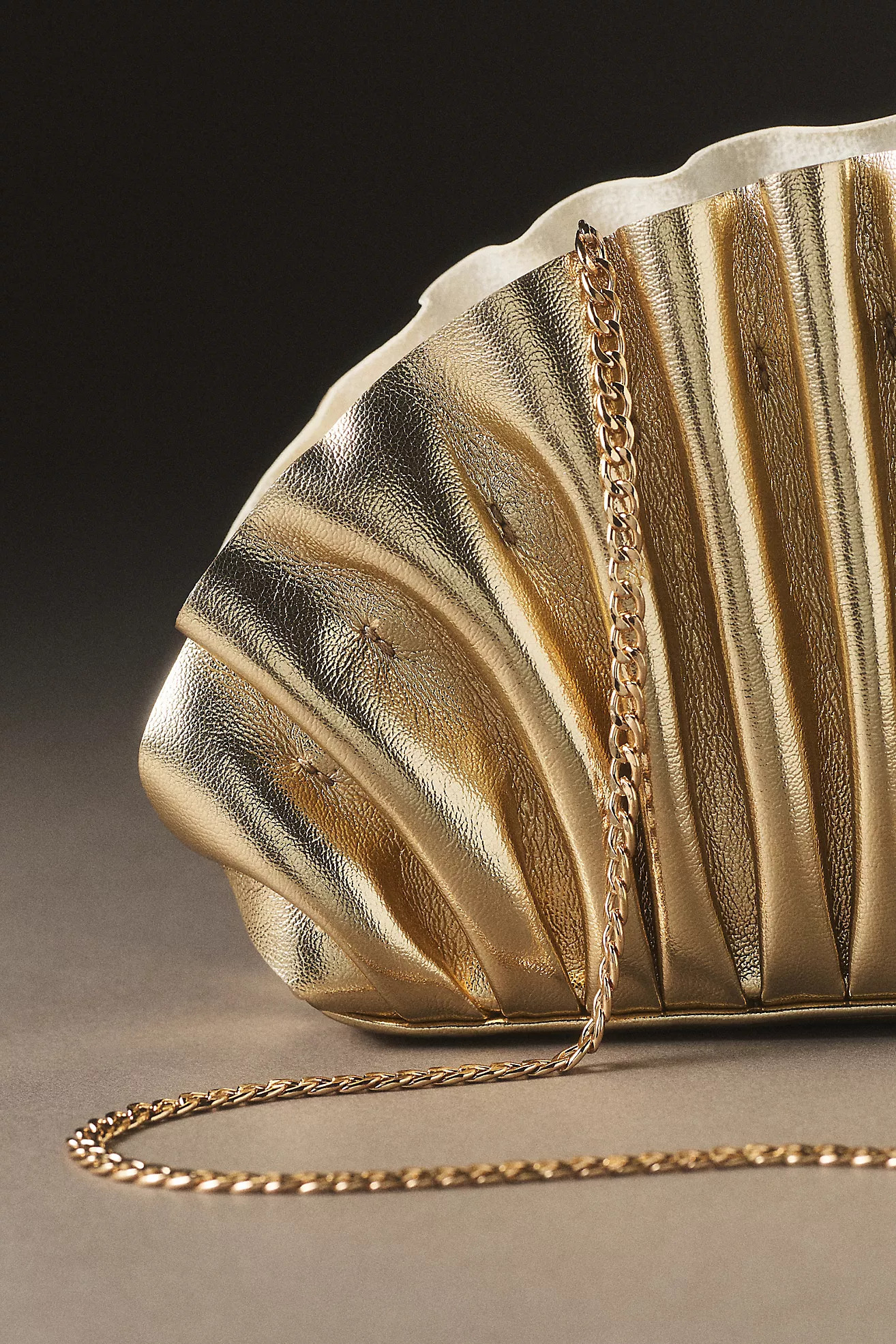 Olga Berg Golden Shell Clutch | Anthropologie (US)