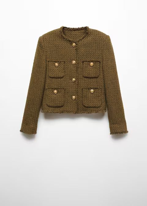 Pocket tweed jacket -  Women | Mango United Kingdom | MANGO (UK)