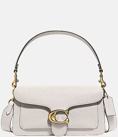 COACH Tabby 26 Pebble Leather Gold Tone Shoulder Crossbody Bag - Chalk | Dillard's
