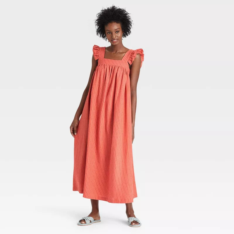 Women's Short Ruffle Sleeve A-Line Dress - A New Day™ | Target